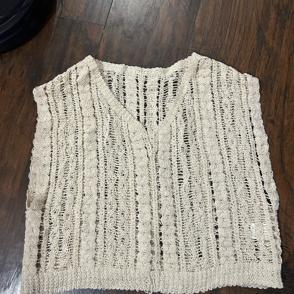 Women's Cream Crotchet Top